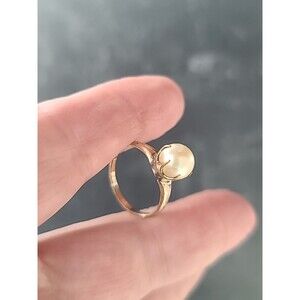 Faux Pearl Gold Tone Metal Ring, Size US 5.25 Costume Jewelry READ Description